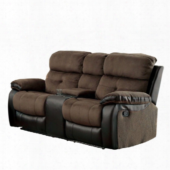 Furniture Of America Gwendalyn Recliner Loveseat In Brown And Espresso