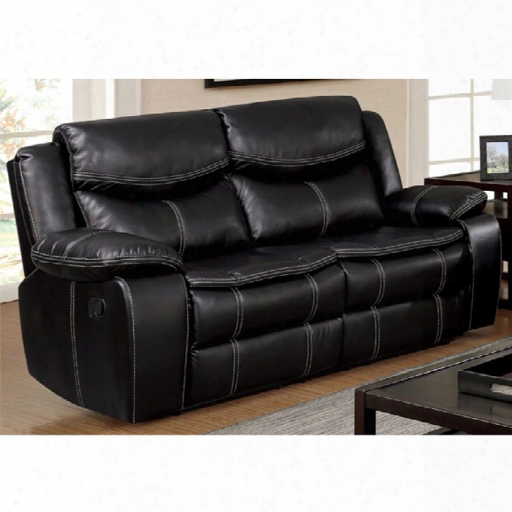 Furniture Of America Monica Reclining Loveseat In Black