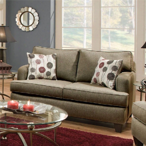 Furniture Of America Tamie Fabric Loveseat In Light Gray