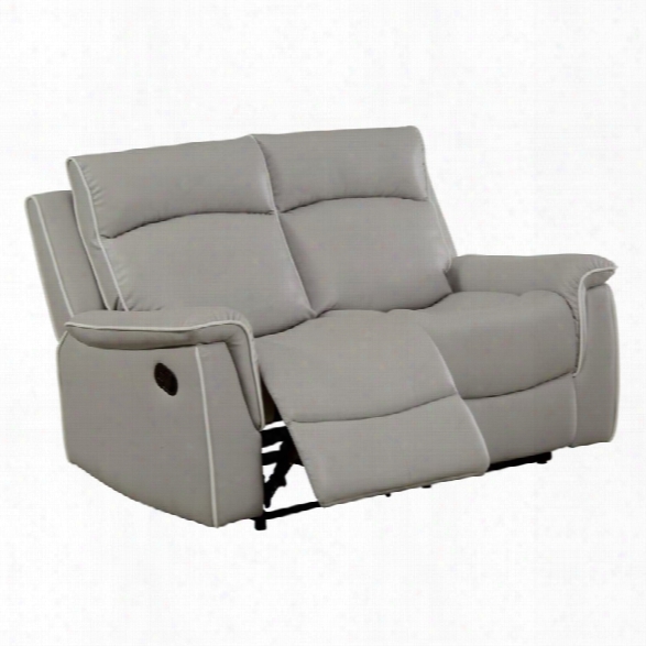 Furniture Of America Valda Reclining Loveseat In Light Gray