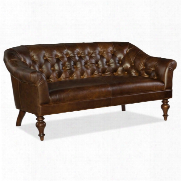 Hooker Furniture Frasier Leather Loveseat In Irreverent Chestnut