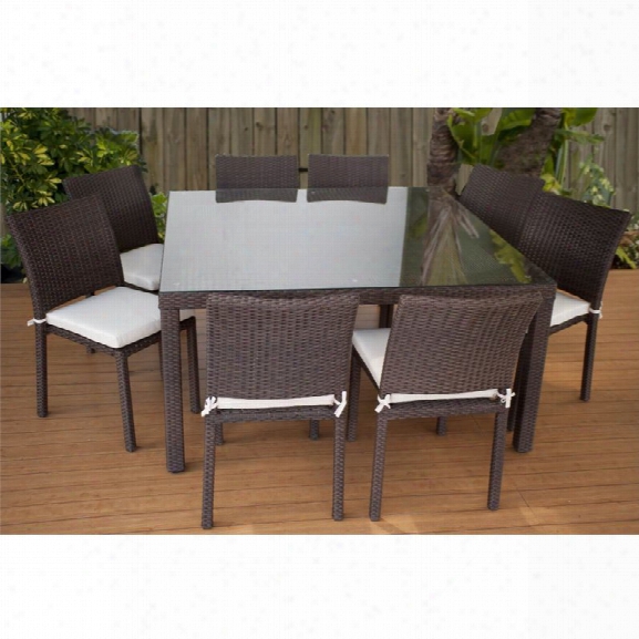 International Home Miami Atlantic 9 Piece Dining Set In Off White