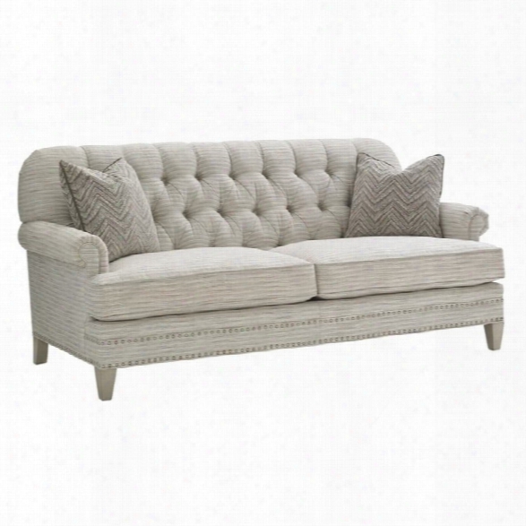 Lexington Oyster Bay Hillstead Tufted Fabric Loveseat In Milllstone