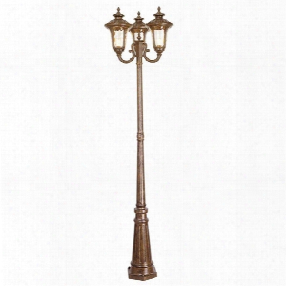 Livex Oxford Outdoor 3 Head Post In Moroccan Gold