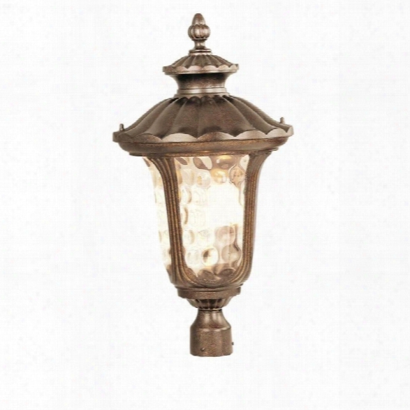 Livex Oxford Outdoor Post Head In Moroccan Gold