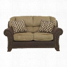 Ashley Vandive Fabric Loveseat in Sand