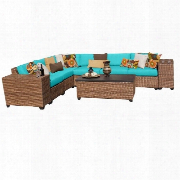 Tkc Laguna 9 Piece Outdoor Wicker Sofa Set In Aruba