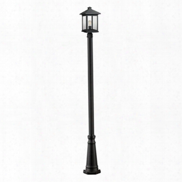 Z-lite Portland 1 Light Outdoor Post Light In Black