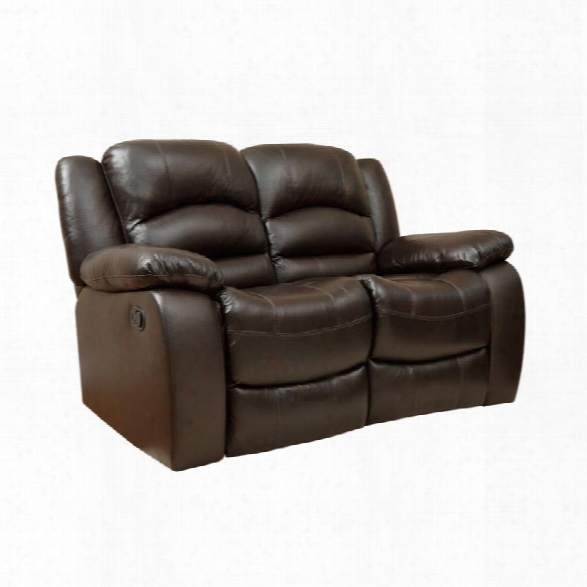 Abbyson Living Ashlyn Leather Reclining Loveseat In Brown