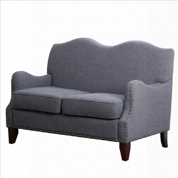 Abbyson Living Clarice Fabric Nailhead-trim Loveseat In Grey