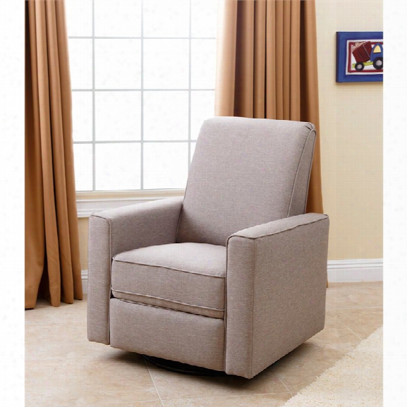 Abbyson Living Hampton Nursery Swivel Glider Recliner Chair In Taupe