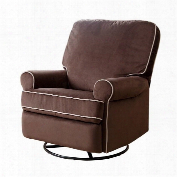 Abbyson Living Marcus Fabric Swivel Glider Recliner Chair In Coffee