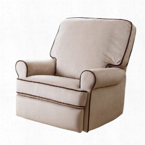 Abbyson Living Marcus Fabric Swivel Glider Recliner Chair In Sand