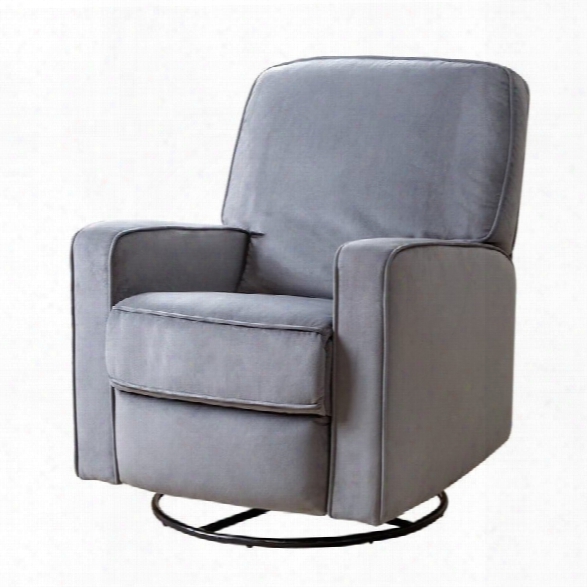 Abbyson Living Ravenna Fabric Swivel Glider Reciner Chair In Gray