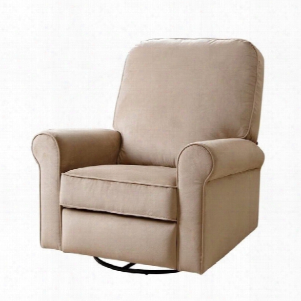 Abbyson Living Ravenna Fabric Swivel Glidsr Recliner Chair In Beige