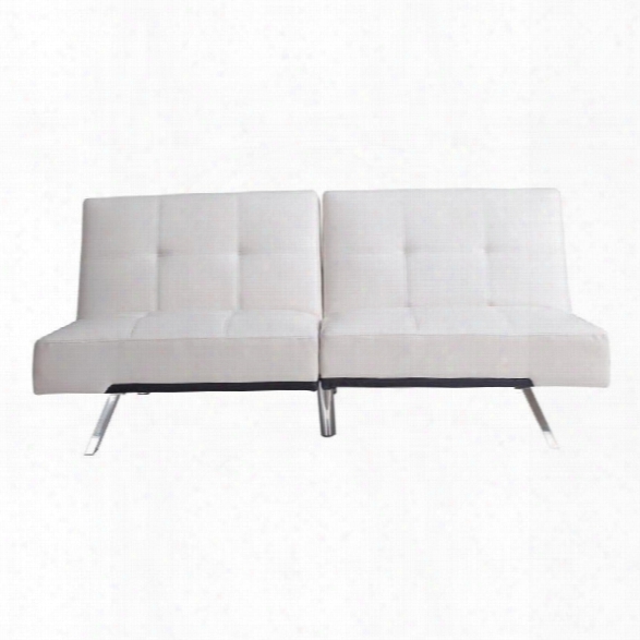 Abbyson Living Riley Leather Convertible Sofa In Ivory