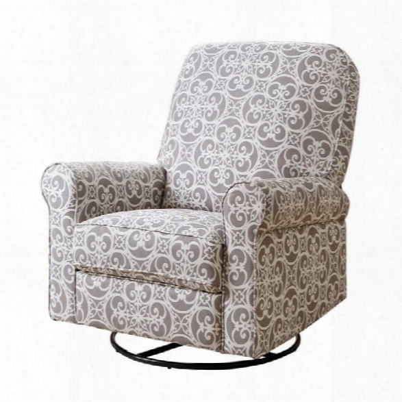 Abbyson Living Sydney Fabric Swivel Glider Recliner Chair In Gray