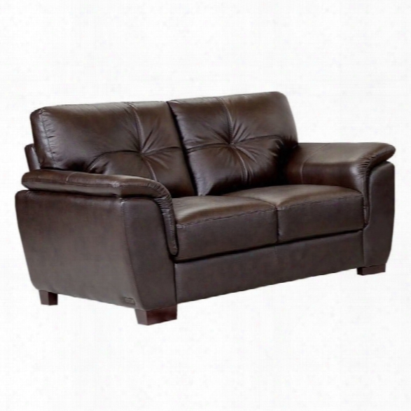 Abbyson Living Timston Leather Loveseat In Brown