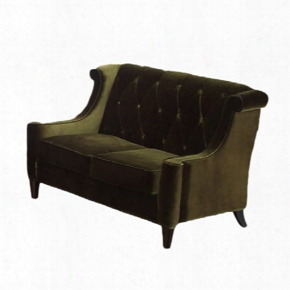 Armen Living Barrister Velvet Loveseat In Green