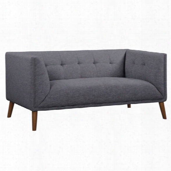 Armen Living Hudson Button-tufted Loveseat In Dark Gray