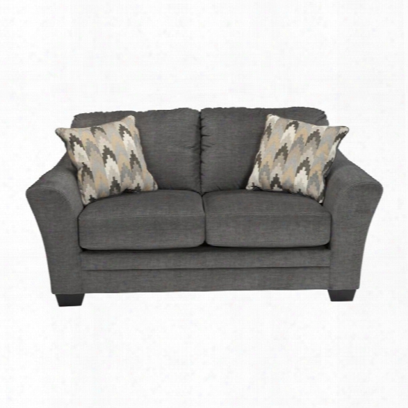 Ashley Braxlin Loveseat In Charcoal