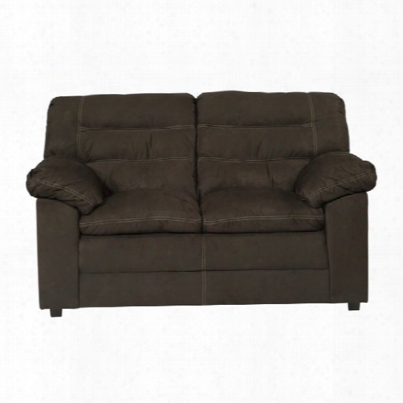 Ashley Talut Faux Leather Loveseat In Cafe