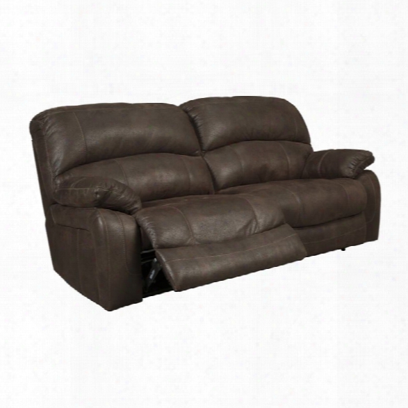 Ashley Zavier Reclining Faux Leather  Loveseat In Trufflee