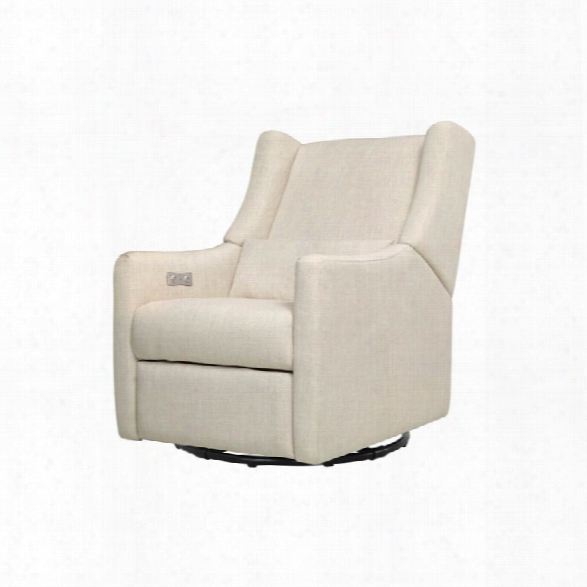 Babyletto Kiwi Glider Recliner With Usb Control In White Linen