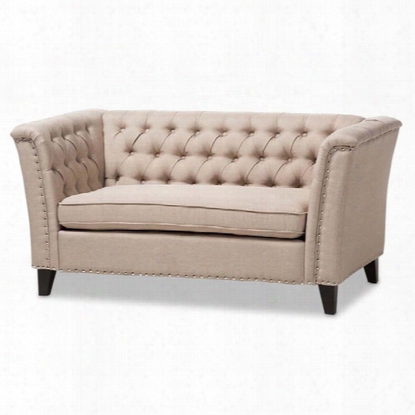 Baxton Studio Prima Fabric Loveseat In Beige