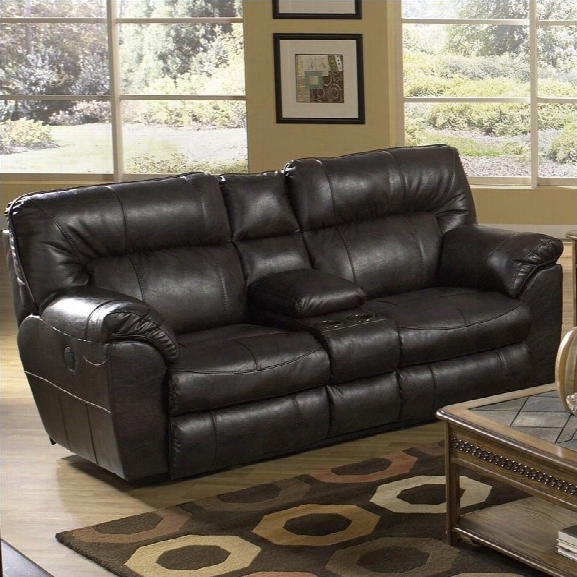 Catnapper Nolan Leather Reclining Loveseat In Godiva