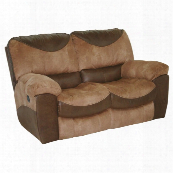 Catnapper Portman Reclining Loveseat In Saddle And Chocolate