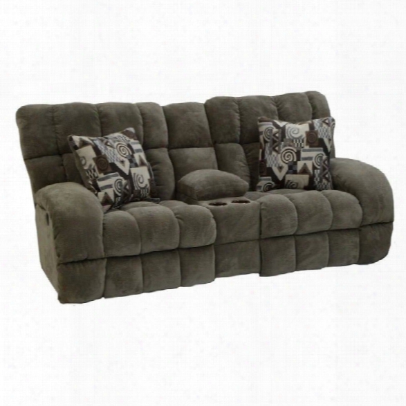 Catnapper Siesta Power Lay Flat Reclining Fabric Loveseat In Porcini