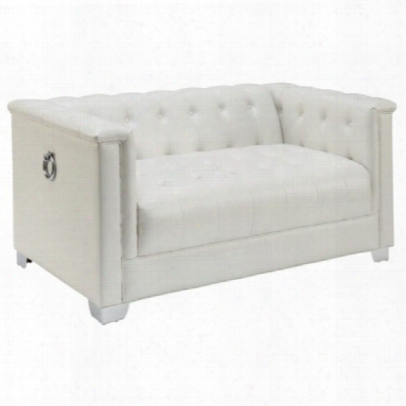 Coaster Chaviano Tufted Loveseat In White