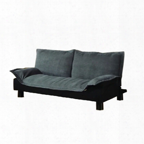 Coaster Convertible Microfiber Sofa Bed In Gray And Black