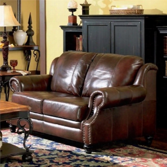 Coaster Furniture Princeton Brown Leather Loveseat