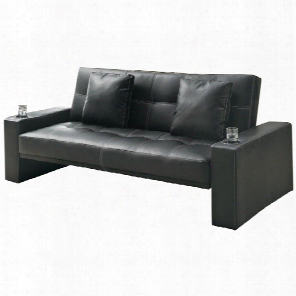 Coaster Sofa Sleeper With Cup Holders In Black