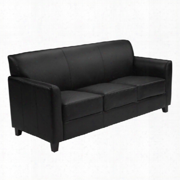 Flash Furniture Hercules Diplomat Leather Sofa In Black