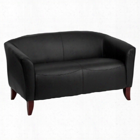 Flash Furniture Hercules Imperial Leather Loveseat In Black