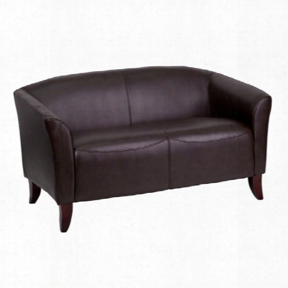 Flash Furniture Hercules Imperial Leather Loveseat In Brown