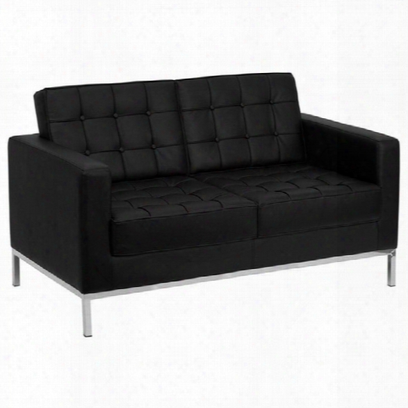 Flash Furniture Hercules Lacey Series Contemporary Love Seat In Black