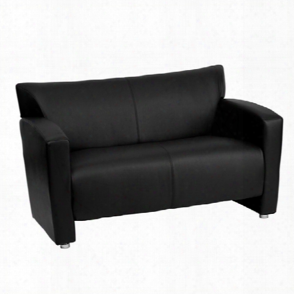 Flash Furniture Hercules Majesty Leather Love Seat In Black