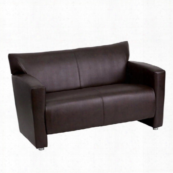 Flash Furniture Hercules Majesty Leather Love Seat In Brown