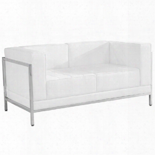 Flash Furniture Imagination Leather Reception Loveseat In White