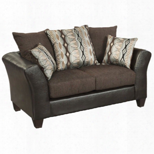 Flash Furniture Jefferson Faux Leather Loveseat In Sable Brown