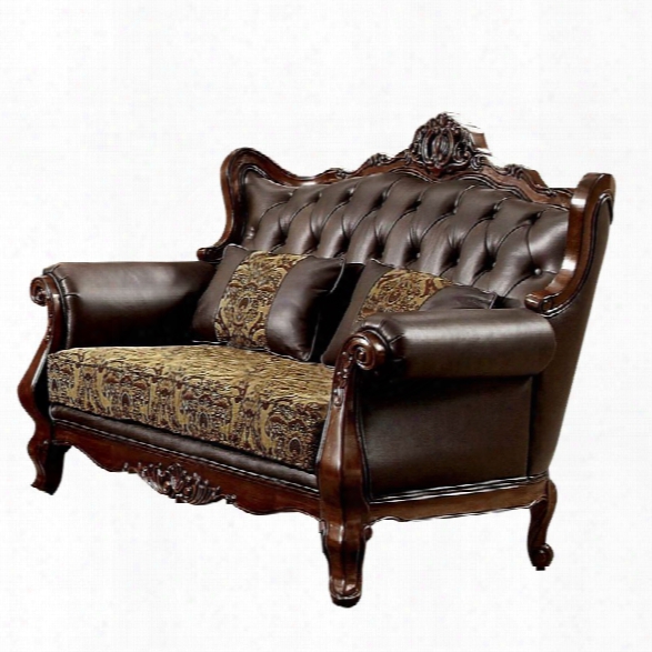 Furniture Of America Amal Arm Love Seat In Dark Oak