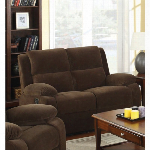 Furniture Of America Bennton Reclining Loveseat In Dark Brown