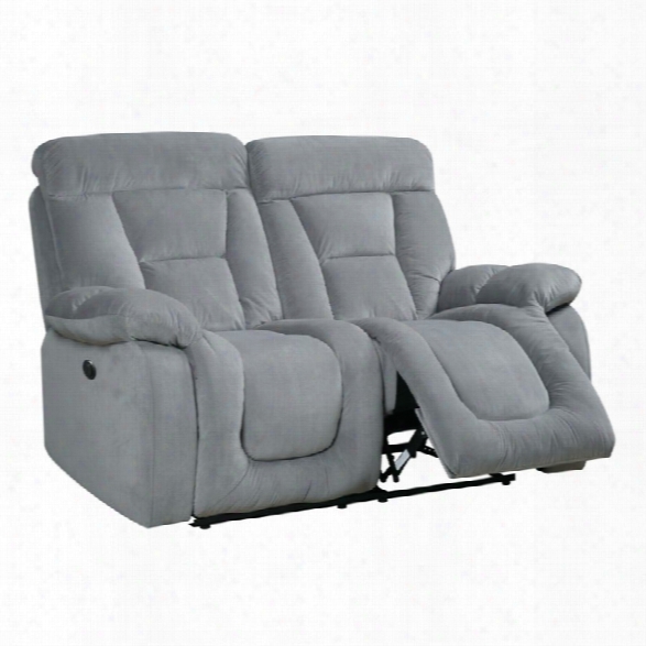 Furniture Of America Boyce Fabric Power Reclining Lov Eseat In Gray