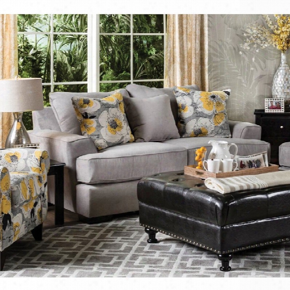 Furniture Of America Daffy Fabri C Loveseat In Gray