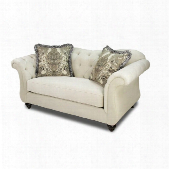 Furniture Of America Dupre Fabric Upholstered Loveseat In Ivory