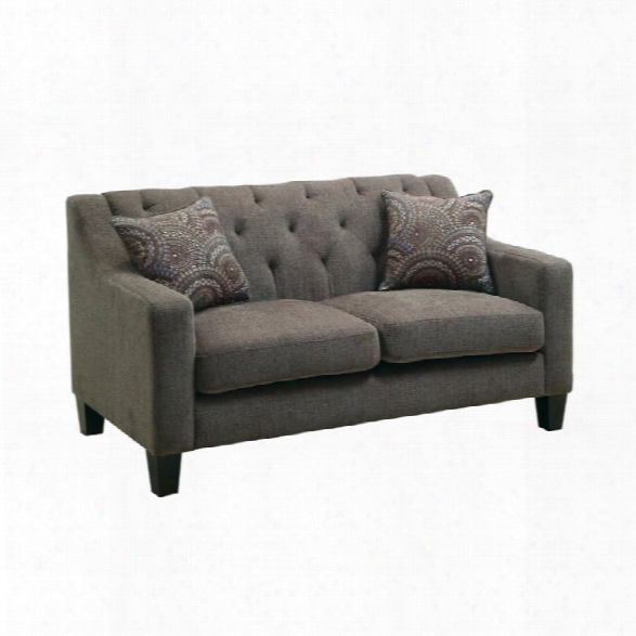 Furniture Of America Kendly Tufted Fabric Loveseat In Mocha
